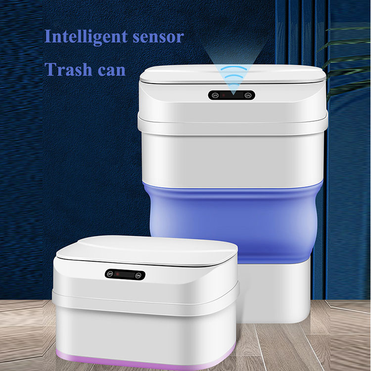 Intelligent induction folding trash can