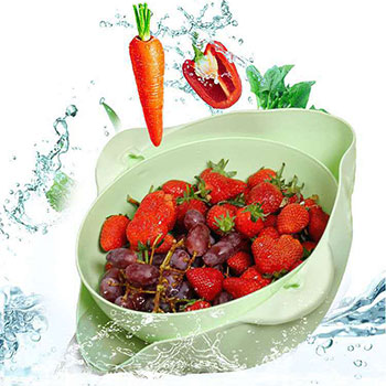 Double layer rotating drain basket